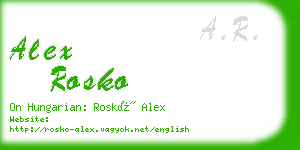 alex rosko business card